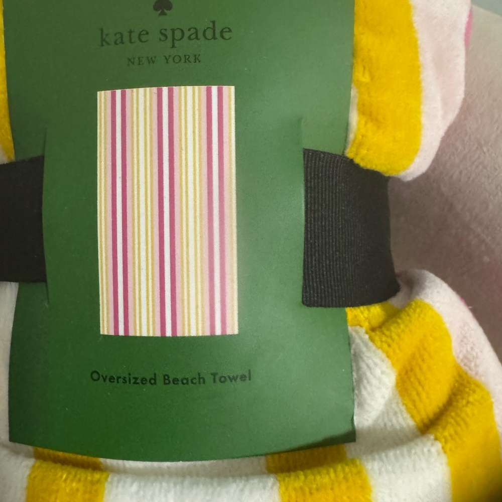 Kate Spade Yellow and White Striped Beach Towel